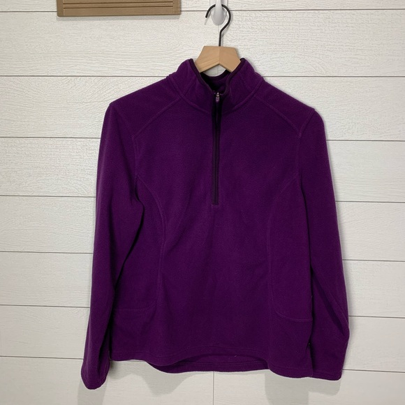 Lands End Purple Fleece Top Size MP - Picture 5 of 9